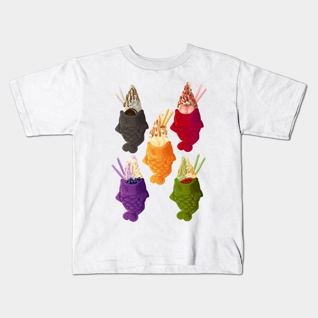 Taiyaki Ice Cream Kids T-Shirt by CubedCake